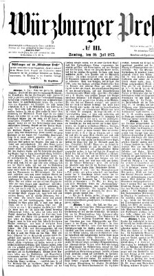 Würzburger Presse Samstag 10. Juli 1875