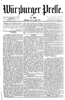 Würzburger Presse Mittwoch 14. Juli 1875