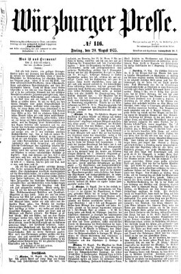 Würzburger Presse Freitag 20. August 1875