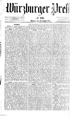 Würzburger Presse Montag 23. August 1875