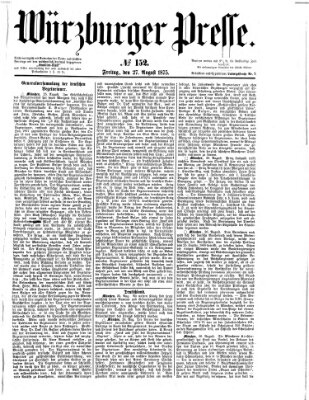 Würzburger Presse Freitag 27. August 1875