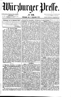 Würzburger Presse Mittwoch 1. September 1875