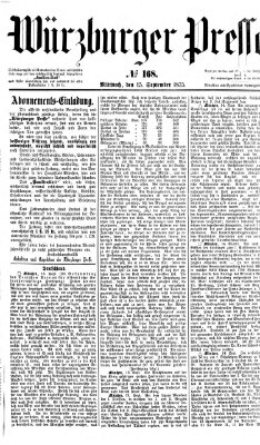 Würzburger Presse Mittwoch 15. September 1875