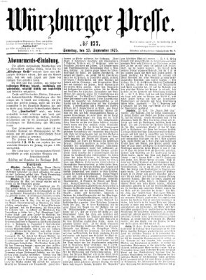 Würzburger Presse Samstag 25. September 1875