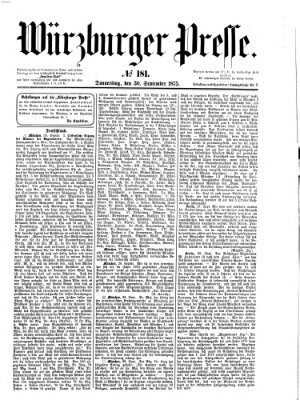 Würzburger Presse Donnerstag 30. September 1875