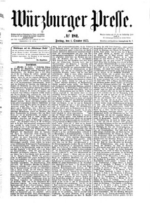 Würzburger Presse Freitag 1. Oktober 1875