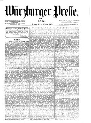 Würzburger Presse Montag 4. Oktober 1875