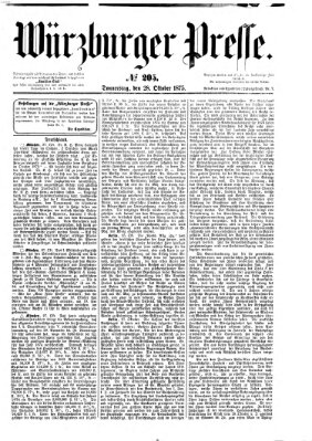 Würzburger Presse Donnerstag 28. Oktober 1875