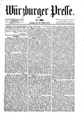 Würzburger Presse Freitag 29. Oktober 1875