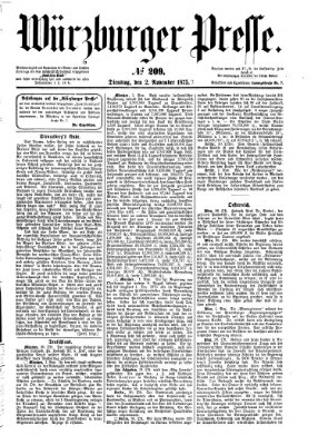 Würzburger Presse Dienstag 2. November 1875