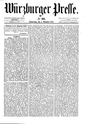 Würzburger Presse Donnerstag 4. November 1875