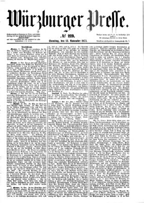 Würzburger Presse Samstag 13. November 1875