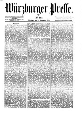 Würzburger Presse Dienstag 23. November 1875