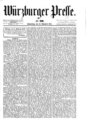 Würzburger Presse Donnerstag 25. November 1875