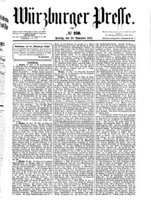 Würzburger Presse Freitag 26. November 1875