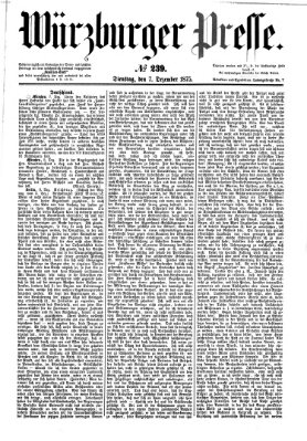 Würzburger Presse Dienstag 7. Dezember 1875