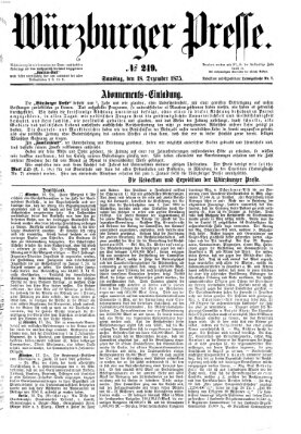 Würzburger Presse Samstag 18. Dezember 1875