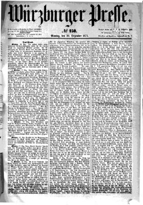 Würzburger Presse Montag 20. Dezember 1875