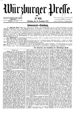 Würzburger Presse Dienstag 21. Dezember 1875