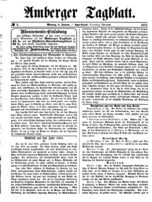 Amberger Tagblatt Montag 4. Januar 1875