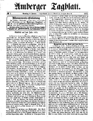 Amberger Tagblatt Samstag 9. Januar 1875