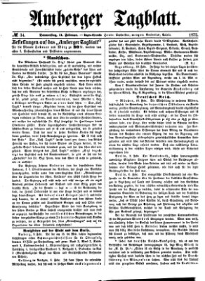 Amberger Tagblatt Donnerstag 11. Februar 1875