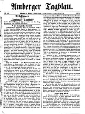 Amberger Tagblatt Montag 1. März 1875