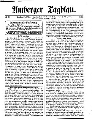 Amberger Tagblatt Samstag 27. März 1875