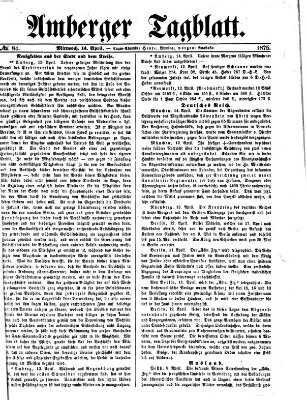 Amberger Tagblatt Mittwoch 14. April 1875