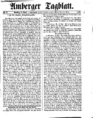 Amberger Tagblatt Samstag 17. April 1875