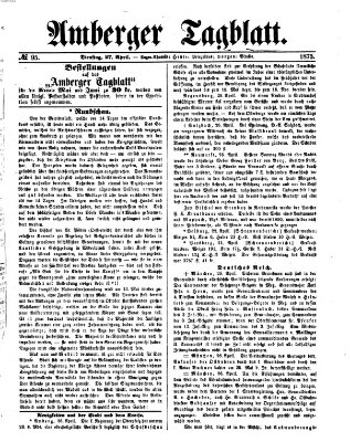 Amberger Tagblatt Dienstag 27. April 1875