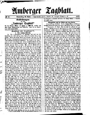 Amberger Tagblatt Donnerstag 29. April 1875