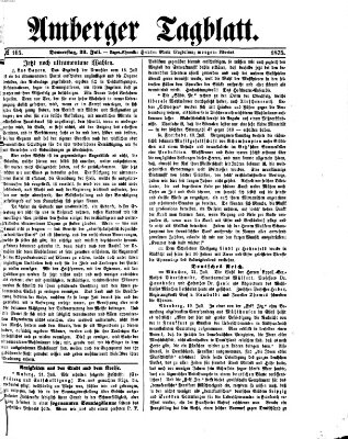 Amberger Tagblatt Donnerstag 22. Juli 1875