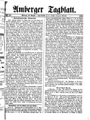 Amberger Tagblatt Montag 16. August 1875