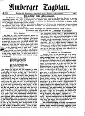 Amberger Tagblatt Samstag 25. September 1875