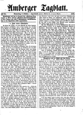 Amberger Tagblatt Donnerstag 7. Oktober 1875