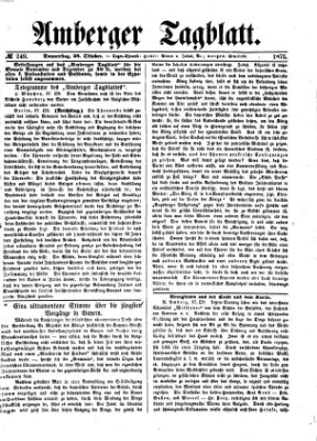 Amberger Tagblatt Donnerstag 28. Oktober 1875