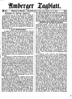 Amberger Tagblatt Mittwoch 17. November 1875