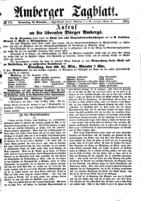 Amberger Tagblatt Donnerstag 25. November 1875