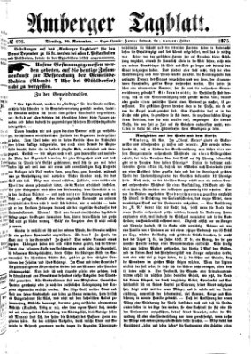 Amberger Tagblatt Dienstag 30. November 1875