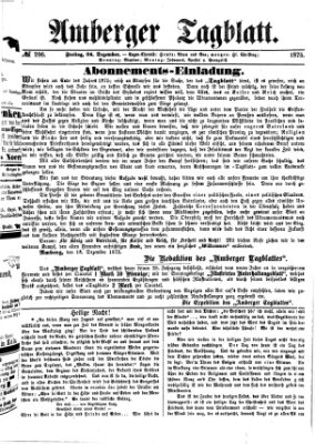 Amberger Tagblatt Freitag 24. Dezember 1875