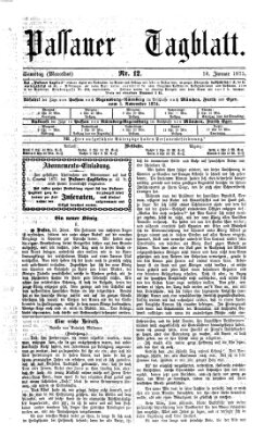 Passauer Tagblatt Samstag 16. Januar 1875