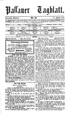 Passauer Tagblatt Donnerstag 21. Januar 1875