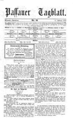 Passauer Tagblatt Mittwoch 17. Februar 1875