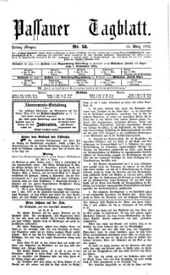 Passauer Tagblatt Freitag 12. März 1875