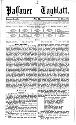 Passauer Tagblatt Sonntag 21. März 1875