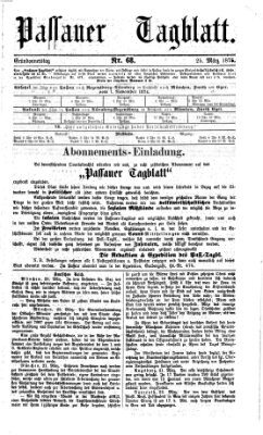 Passauer Tagblatt Donnerstag 25. März 1875