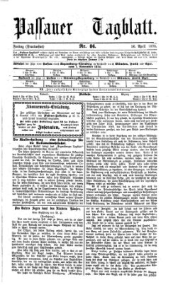 Passauer Tagblatt Freitag 16. April 1875