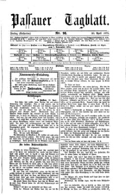 Passauer Tagblatt Freitag 30. April 1875