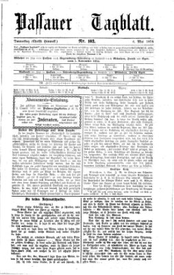 Passauer Tagblatt Donnerstag 6. Mai 1875